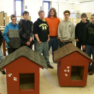 Career Center Builds Dog Houses For Animal Shelter